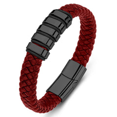 Unisex Titanium Steel Leather Bracelet