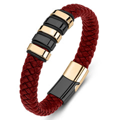 Unisex Titanium Steel Leather Bracelet