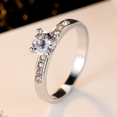 Four-Prong Zircon Ring Set