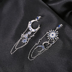 Moon and Star Dangling Earrings