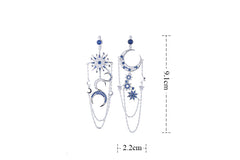 Moon and Star Dangling Earrings