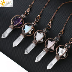 Natural Crystal Hexagram Merkaba Pendant Jewelry