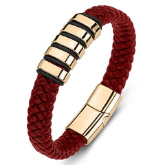 Unisex Titanium Steel Leather Bracelet