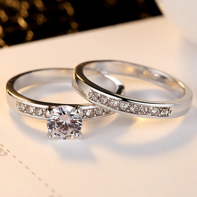 Four-Prong Zircon Ring Set