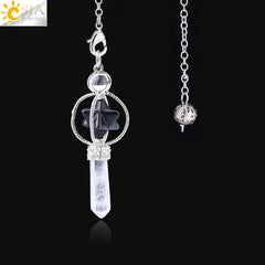 Natural Crystal Hexagram Merkaba Pendant Jewelry