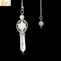Natural Crystal Hexagram Merkaba Pendant Jewelry