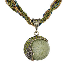 Retro Beaded Gemstone Necklace