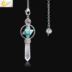 Natural Crystal Hexagram Merkaba Pendant Jewelry