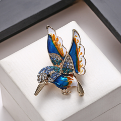Colorful Hummingbird Brooch
