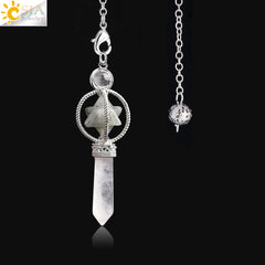 Natural Crystal Hexagram Merkaba Pendant Jewelry