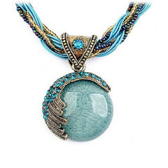 Retro Beaded Gemstone Necklace