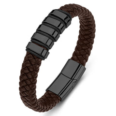 Unisex Titanium Steel Leather Bracelet