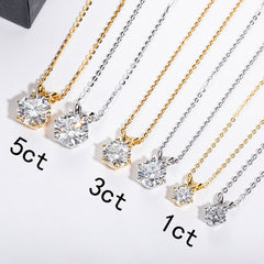 Moissanite Solitaire Necklace - 1 or 3 Carat