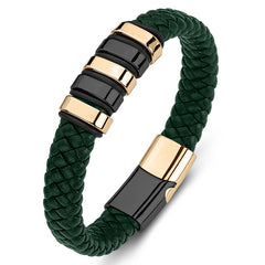Unisex Titanium Steel Leather Bracelet