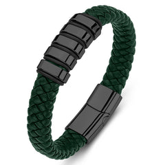 Unisex Titanium Steel Leather Bracelet