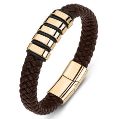 Unisex Titanium Steel Leather Bracelet