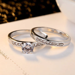 Four-Prong Zircon Ring Set