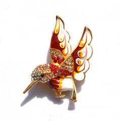 Colorful Hummingbird Brooch