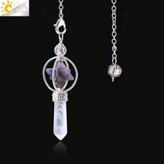 Natural Crystal Hexagram Merkaba Pendant Jewelry