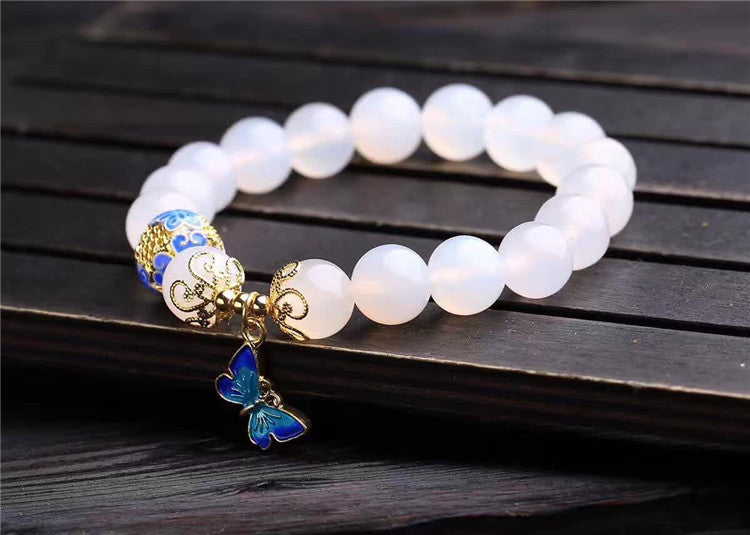 Handmade White Agate Bracelet