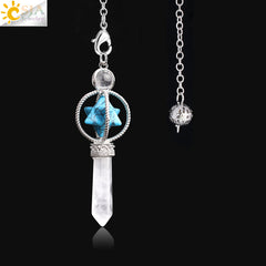 Natural Crystal Hexagram Merkaba Pendant Jewelry
