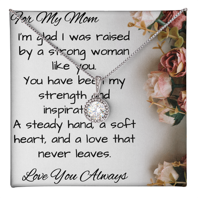 Beautiful Eternal Hope CZ Necklace for Mom with message card.