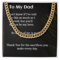 Cuban Chain Necklace for  Dad