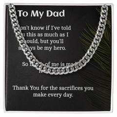 Cuban Chain Necklace for  Dad