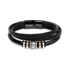 Vegan leather bracelet for Son, with heartfelt message