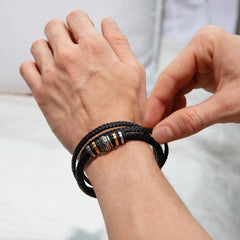 Vegan leather bracelet for Son, with heartfelt message
