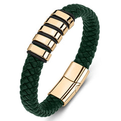 Unisex Titanium Steel Leather Bracelet
