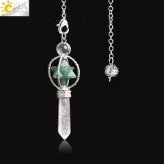 Natural Crystal Hexagram Merkaba Pendant Jewelry
