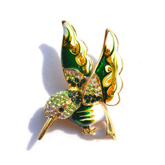 Colorful Hummingbird Brooch