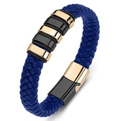 Unisex Titanium Steel Leather Bracelet