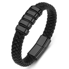 Unisex Titanium Steel Leather Bracelet