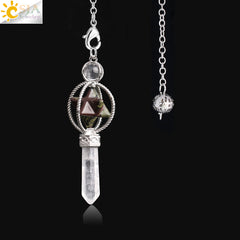 Natural Crystal Hexagram Merkaba Pendant Jewelry