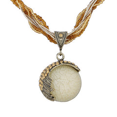 Retro Beaded Gemstone Necklace